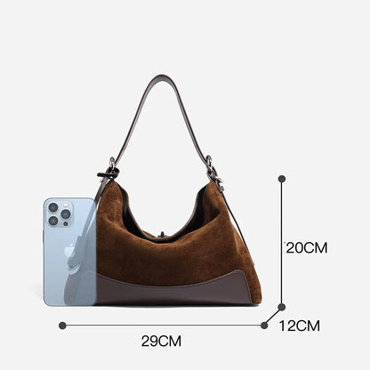 The Luxury Suede Hobo Bag for Women | Frosted Cowhide Leather | Hideclusive
