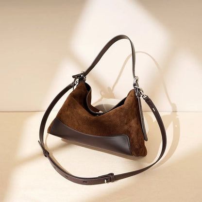 The Luxury Suede Hobo Bag for Women | Frosted Cowhide Leather | Hideclusive