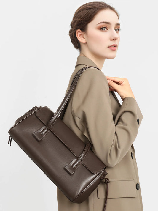 Hideclusive Candy Shaped Genuine Leather Handbags for Women Casual Fashion High Quality Cowhide Women's Shoulder Bags Travel Bags