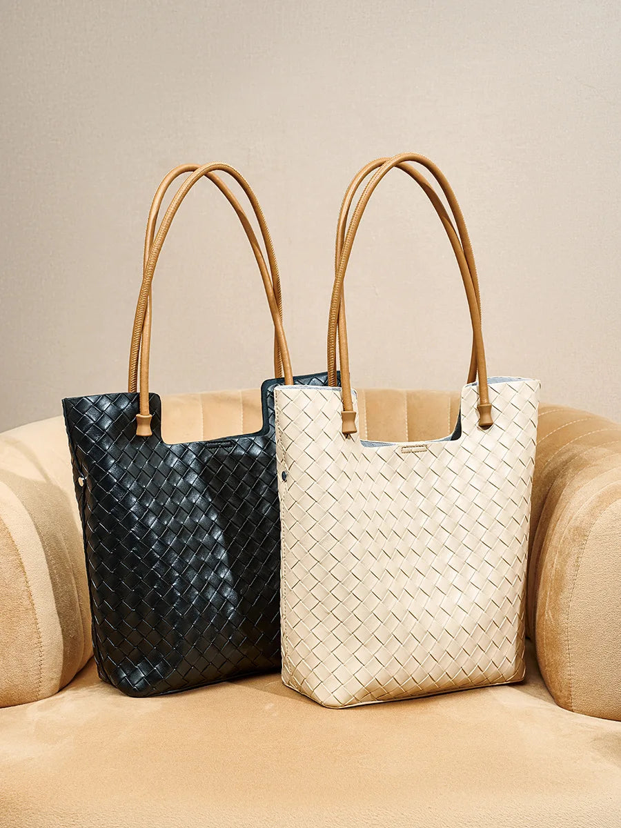 The Timeless Weave Tote | Full-Grain Cowhide Leather