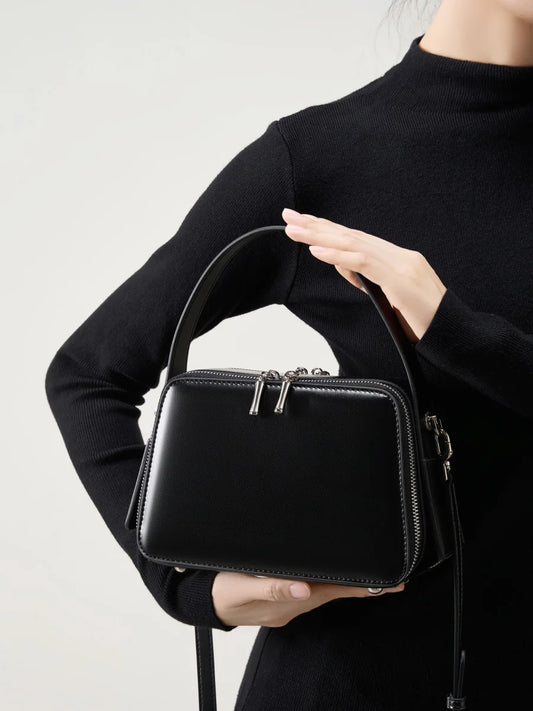 Hideclusive Exquisite Women Bags Designer Luxury Leather Tote Handbag Genuine Cowhide Waxed Leather Fashion Casual Bag