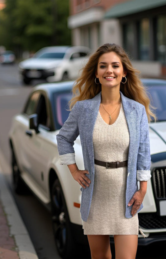 Hideclusive Classic Brown Leather Belt with Metal Buckle For Women