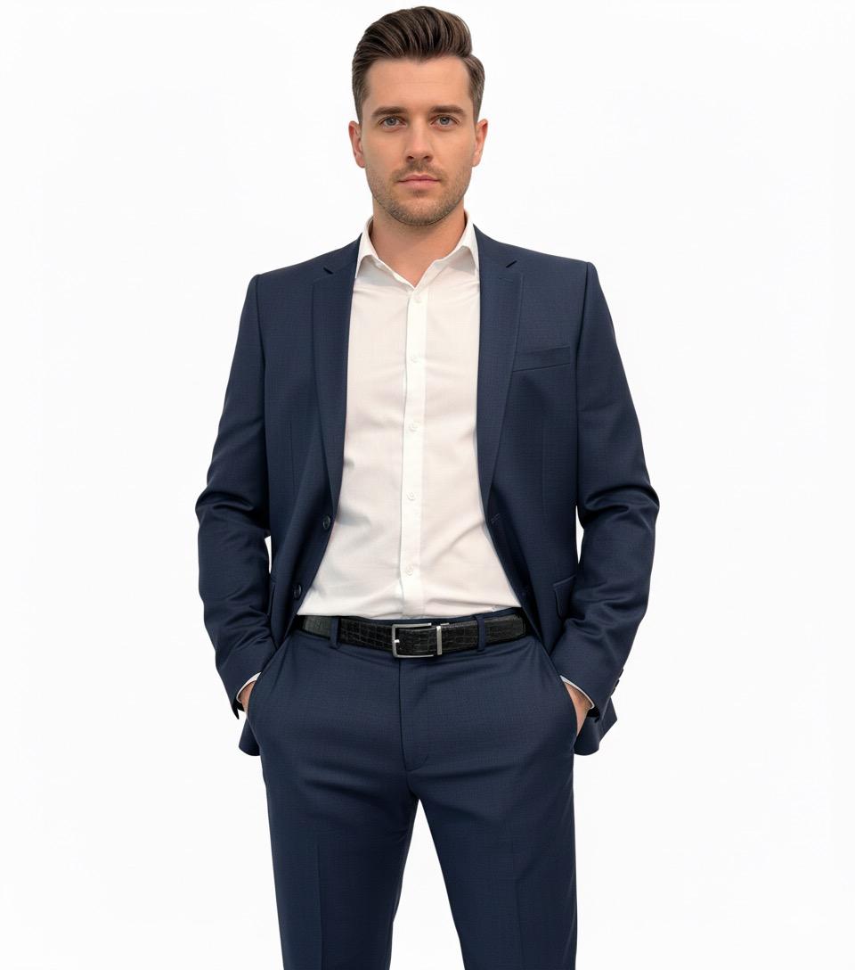 Hideclusive Premium Leather Belt, Crocodile Print Pattern, Reversible, Black and Cherry Brown, 35mm Width, Chrome Twist Buckle