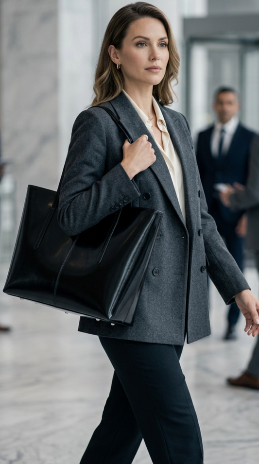 Clara Minimalist Leather Tote Bag for Women | Genuine Cowhide | Hideclusive