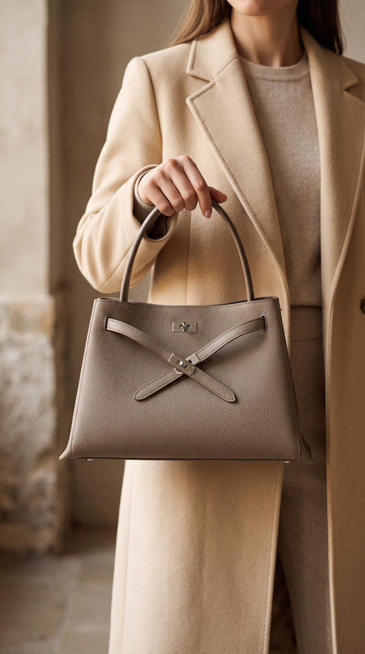 The Nova Structured Leather Satchel for Women | Top-Grain Cowhide Handbag | Hideclusive