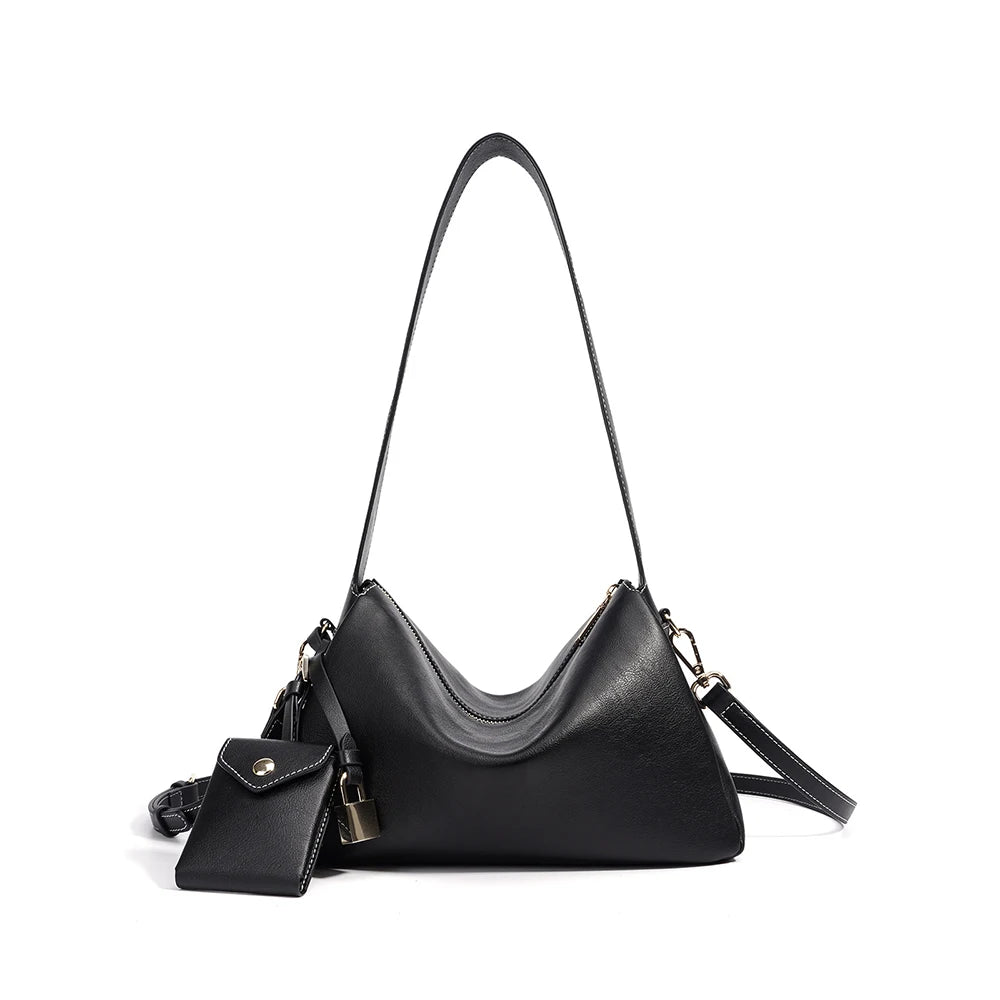 Hideclusive Genuine Leather High Quality Fashion Shoulder Cowhide Leather Designer Handbags for Women Tote Bag