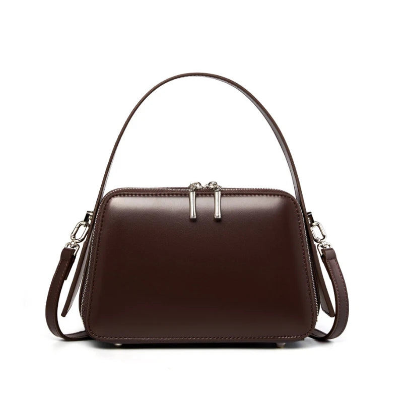 Hideclusive Exquisite Women Bags Designer Luxury Leather Tote Handbag Genuine Cowhide Waxed Leather Fashion Casual Bag